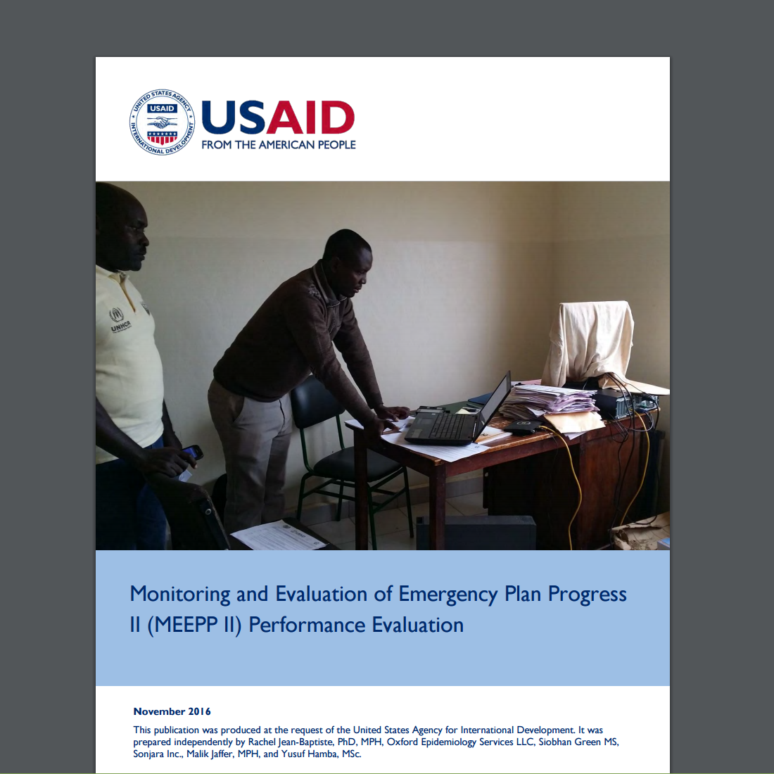 Monitoring and Evaluation of Emergency Plan Progress II (MEEPP II) Performance Evaluation